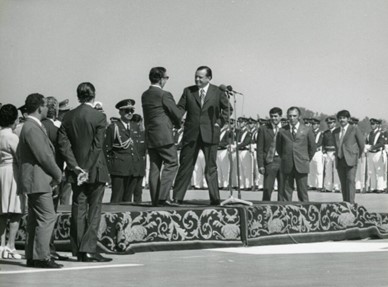 El presidente Rafael Caldera en 1973 junto con el presidente de Chile, Salvador Allende. Santiago, Chile (Fuente: Colección Fundación Tomás Liscano).
